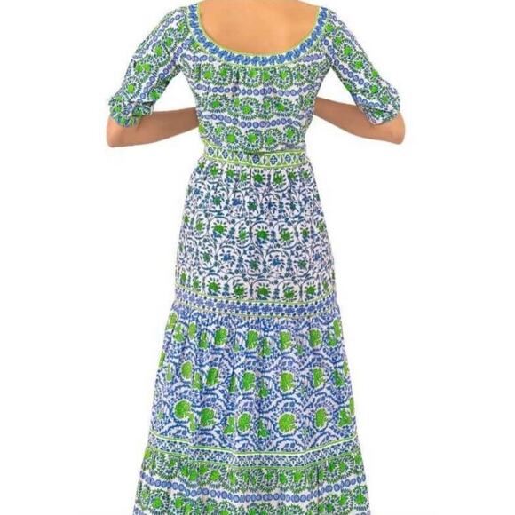 Gretchen Scott Womens Maxi Dress Large All Dolled Up East India Tiered Cotton - Picture 15 of 16